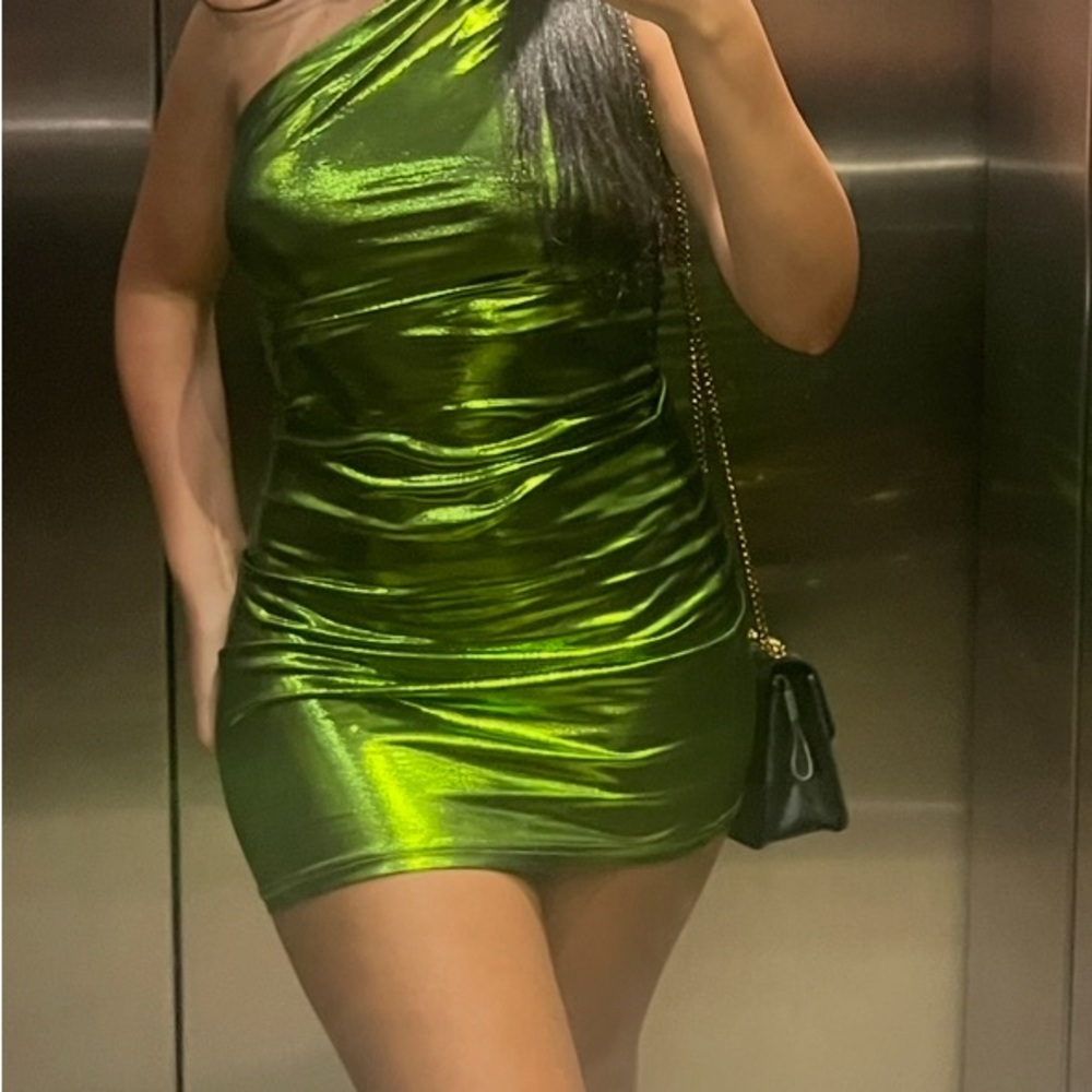 Green One-Shoulder Dress